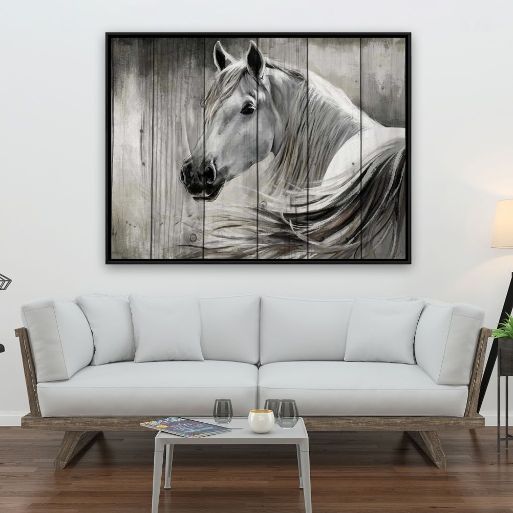 Rustic Horse 37.26 X 49.26, Framed Stretched Canvas