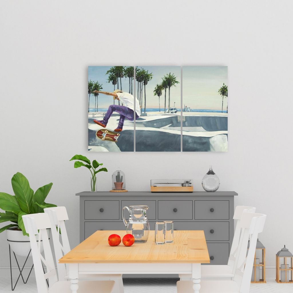 Skate Park 23.5 X 35.5, Triptych 3-Piece Stretched Canvas