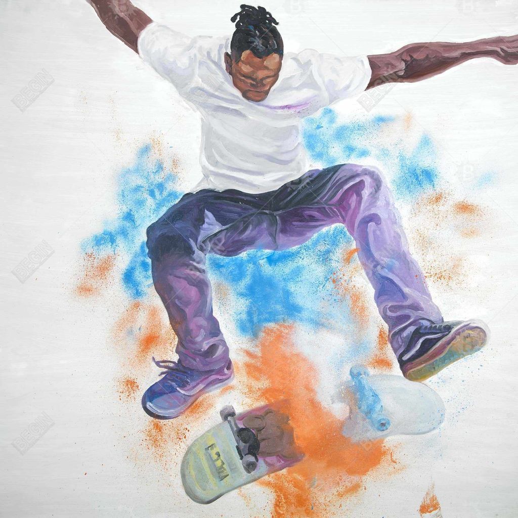 Skater 24 X 36, Stretched Canvas Unframed