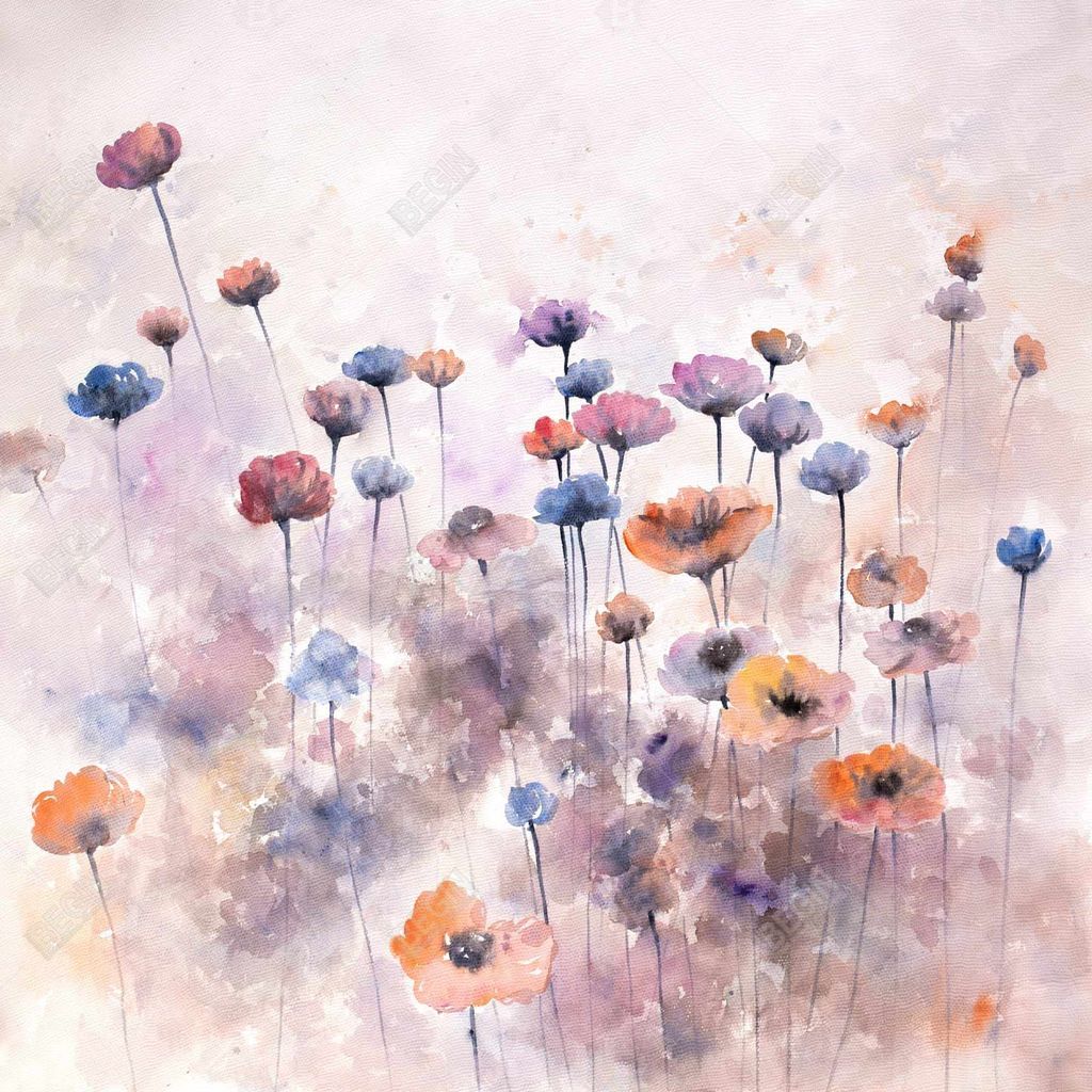 Small Wildflowers 16 X 48, Stretched Canvas Unframed