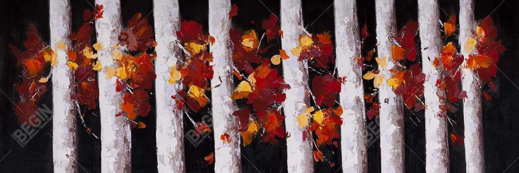 Preview image for Trees And Fall Leaves 49 X 60, Framed Stretched Canvas