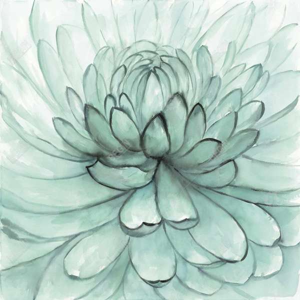Turquoise Flower 28 X 42, Unstretched Canvas With Clip Magnet