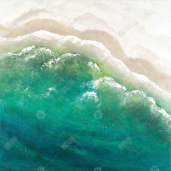 Turquoise Sea 49 X 61, Framed Stretched Canvas