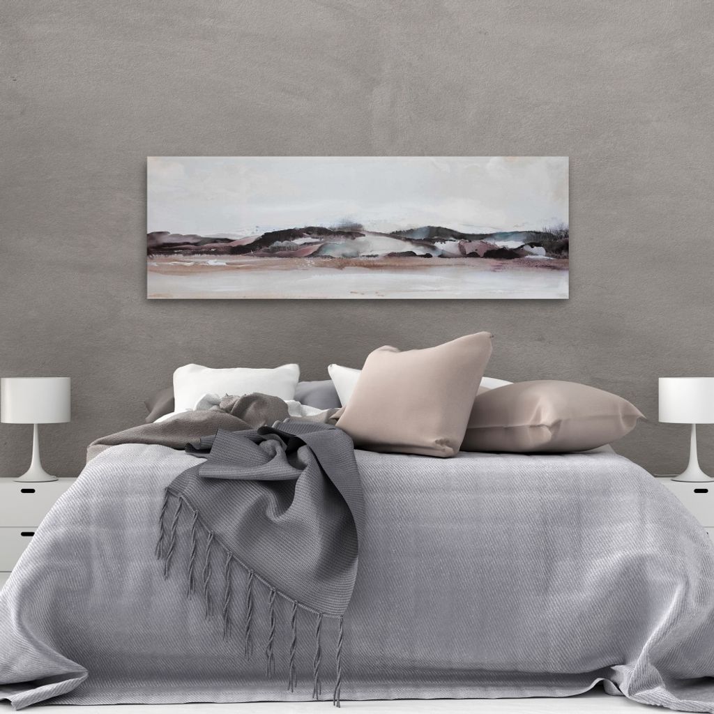 Watercolor Mountains 20 X 60, Stretched Canvas Unframed