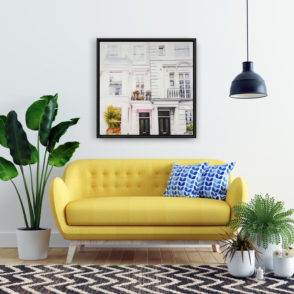 West Coast Houses 25.26 X 25.26, Framed Stretched Canvas