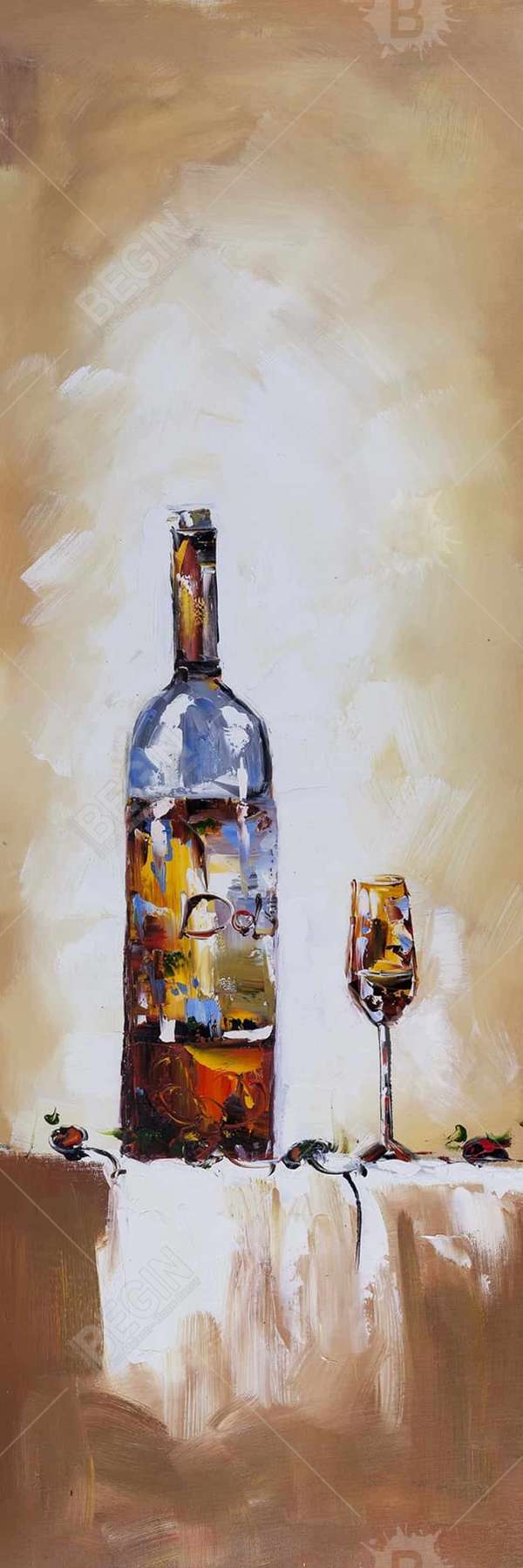 White Wine 24 X 48, Stretched Canvas Unframed