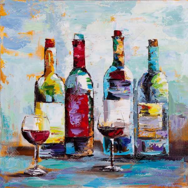 Wine Tasting 49 X 49, Framed Stretched Canvas