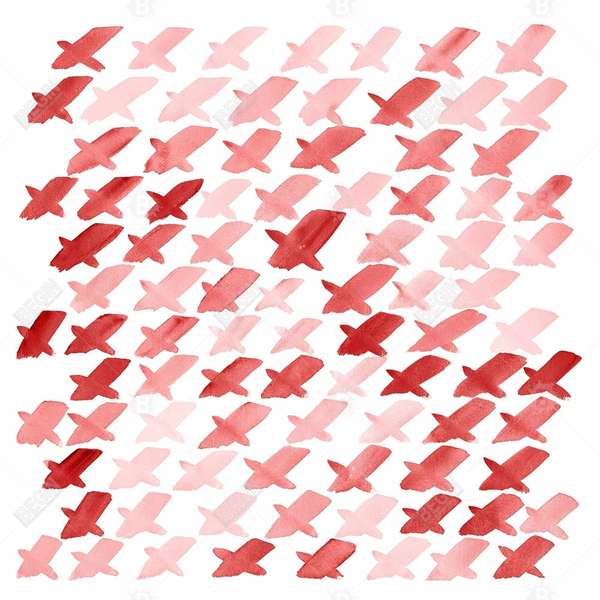 X Red Pattern 36 X 36, Stretched Canvas Unframed