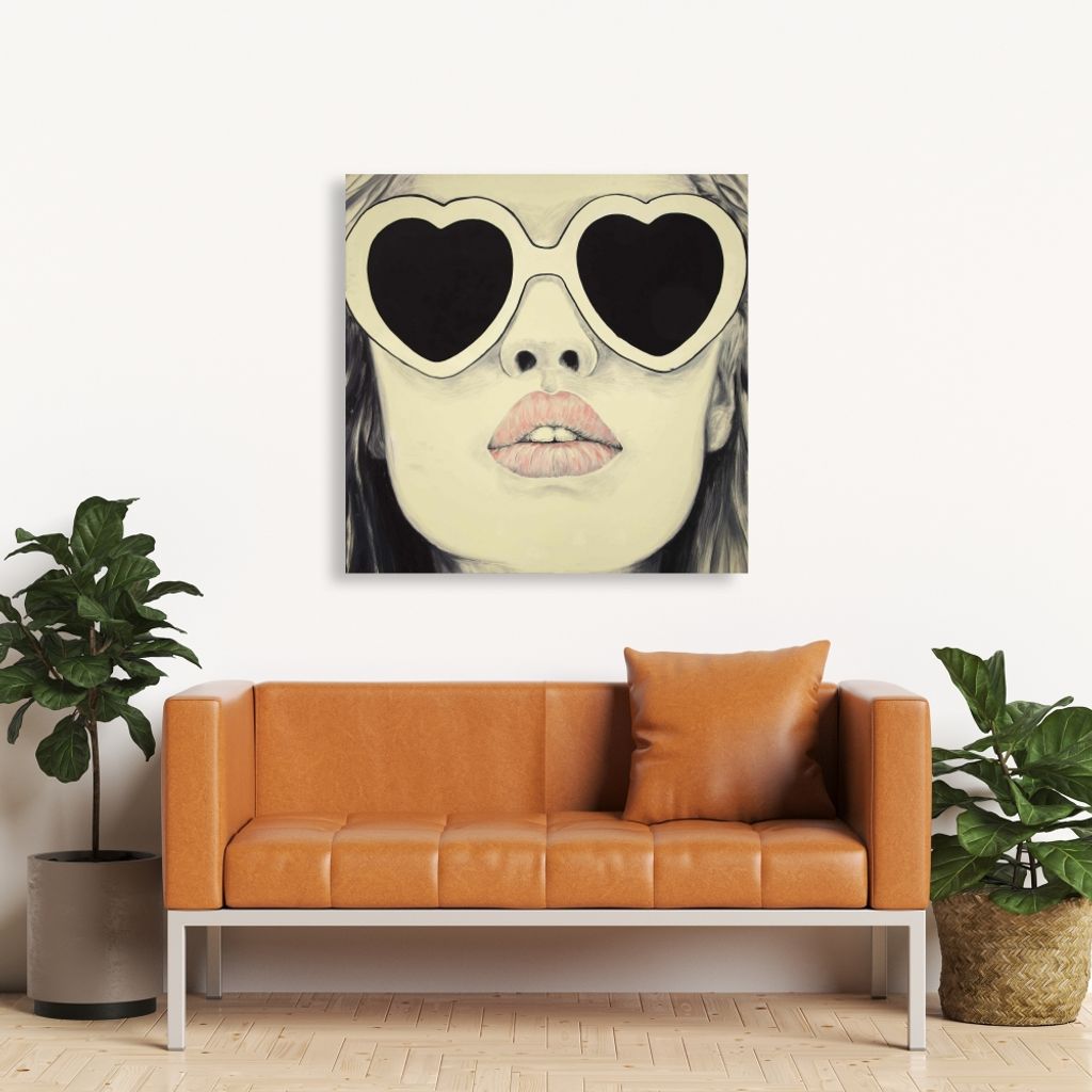 Young Lady With Glasses 36 X 36, Stretched Canvas Unframed