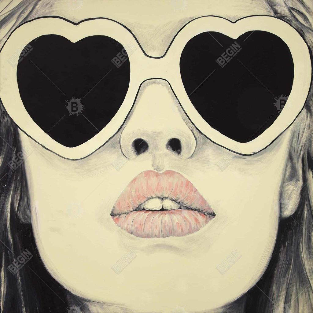 Young Lady With Glasses 36 X 36, Stretched Canvas Unframed