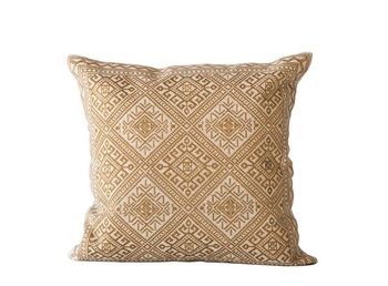 Goldenrod Embroidered Pillow, 18&quot; square
