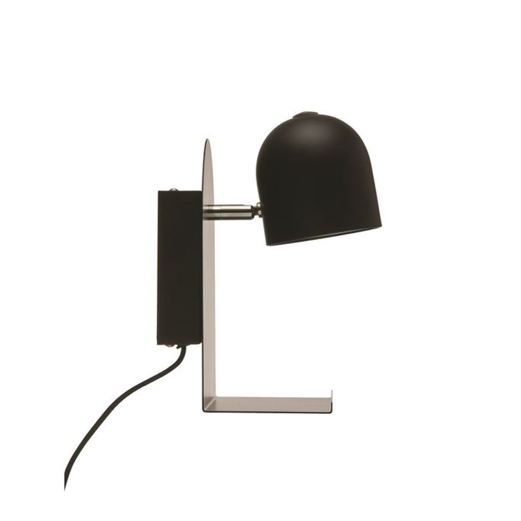 Preview image for Metal Led Wall Sconce W/ Plug, Shelf, Usb Port & Touch Switch, Black: Set Of 2