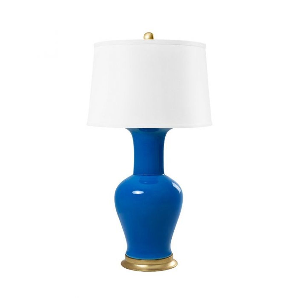 Porcelain Blue Table Lamp, 30" high