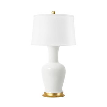 Gold and White Table Lamp