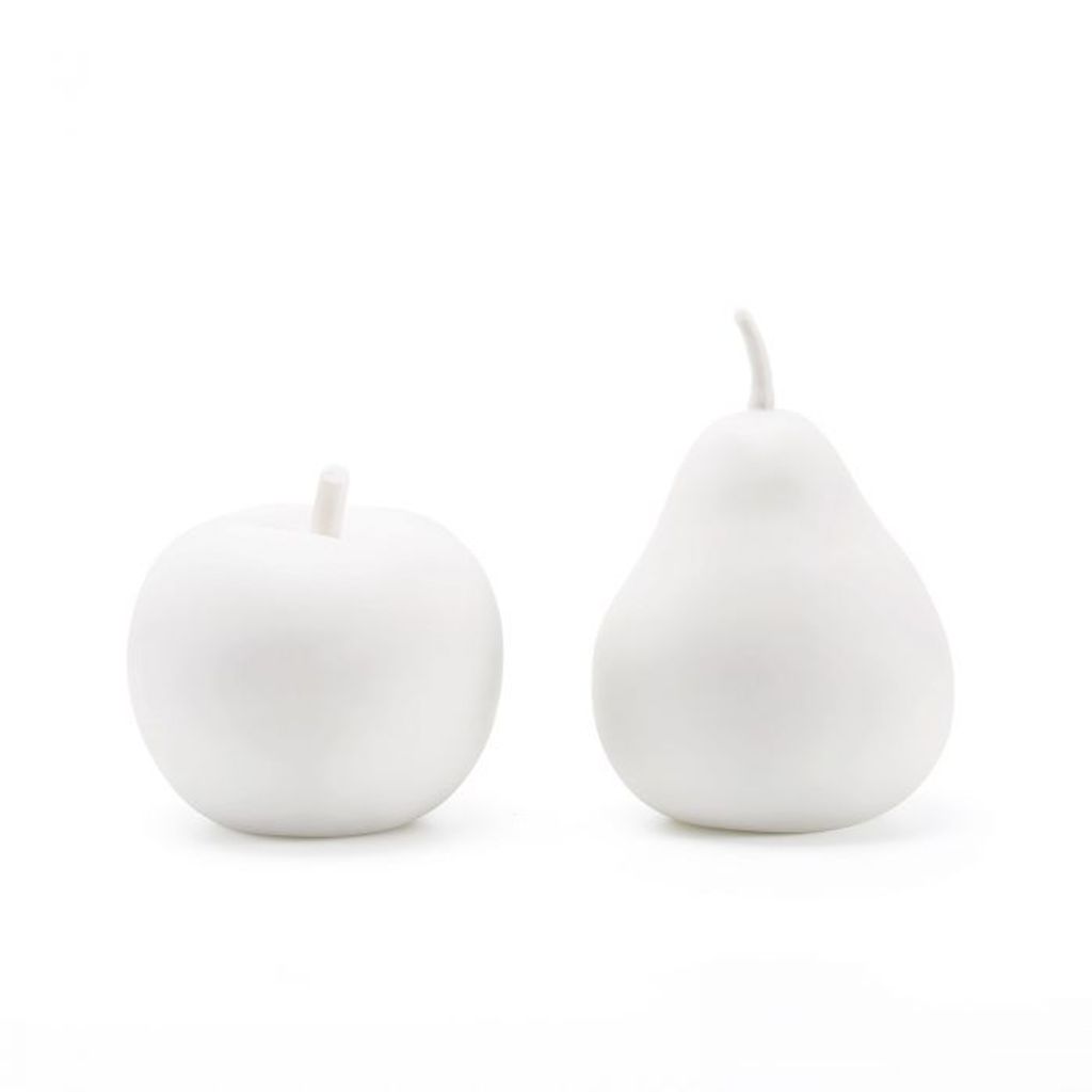Preview image for Apple & Pear Porcelain Figures, White