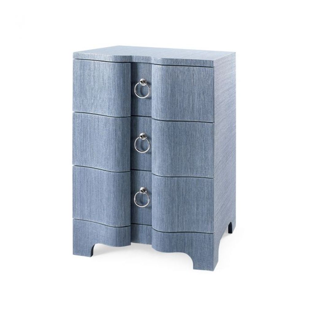 Navy Blue  3-Drawer Side Table