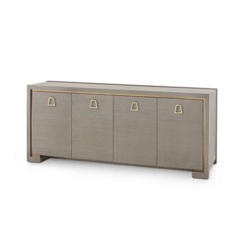 Bartlett 4-Door Cabinet, Taupe Gray
