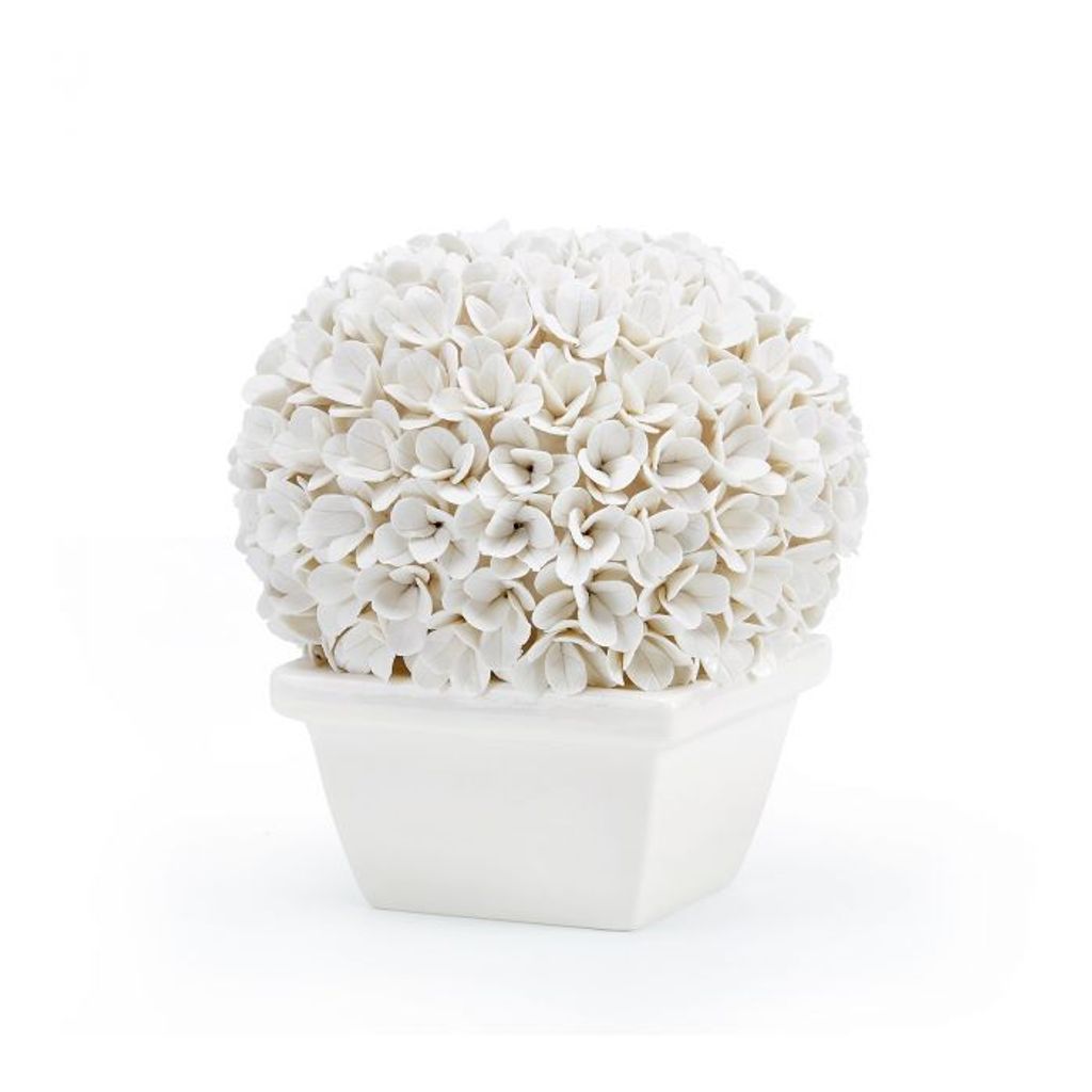 Boston Round Boxwood Topiary, White