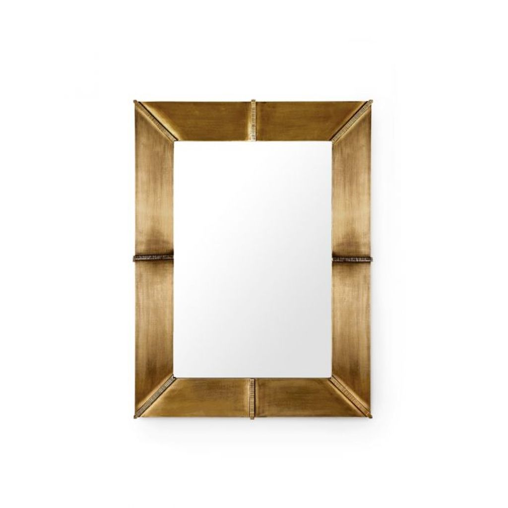Hand-hammered Antique Brass Wall Mirror (40"H x 30"W)