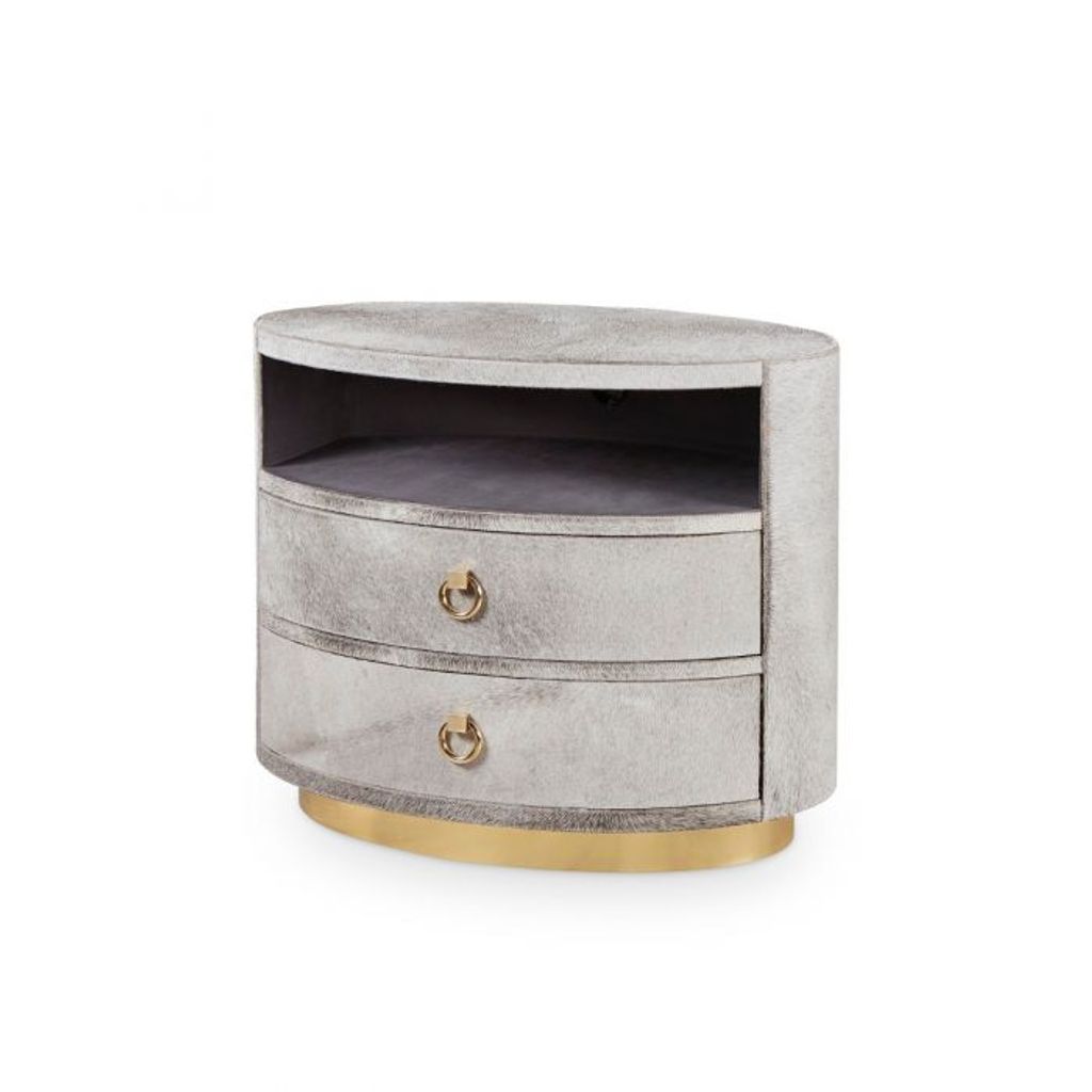 Villa & House Julius 2 Drawer Side Table Gray