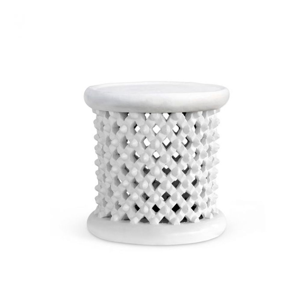 Lacquered Plaster Abstract Side Table (17.5"D)