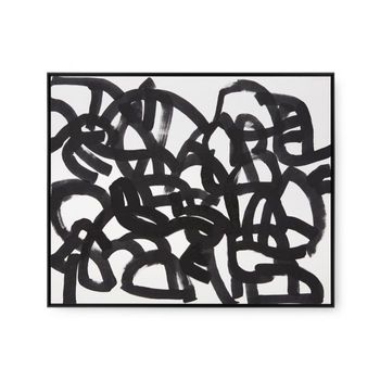 Maze Framed Silk Panel, Black