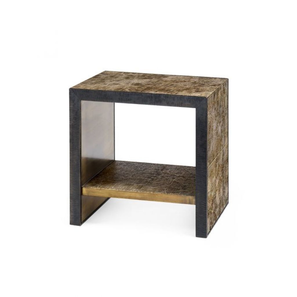 Odeon Side Table, Antique Brass