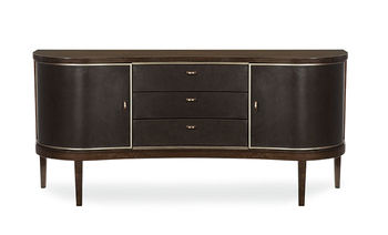 Curve Front Leather-Wrapped Sideboard