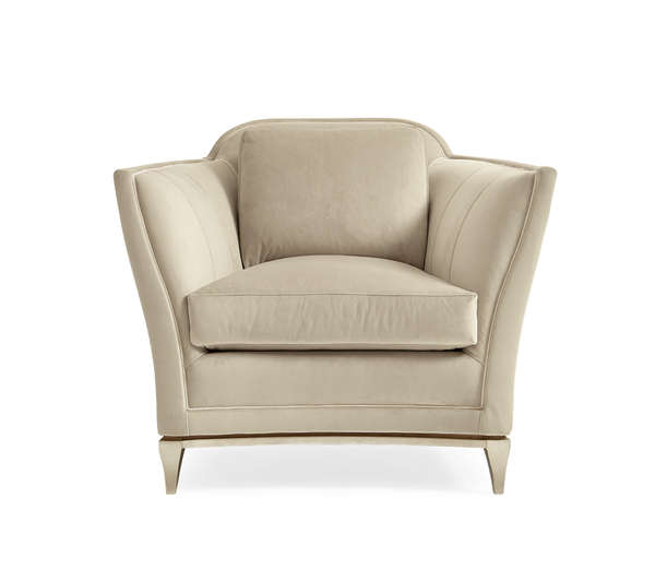 Curved Club Chair With Silver Leaf Frame