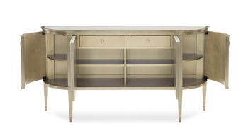 Fumed Maple And Taupe Silver Leaf Sideboard