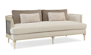 Sofa With Metal Wraparound Metal Detail