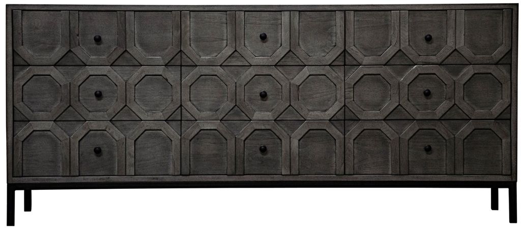 Preview image for Hadley 9 Drawer Buffet, Walnut/Steel