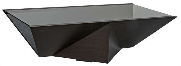 Kenora Coffee Table, Walnut - Glass Top