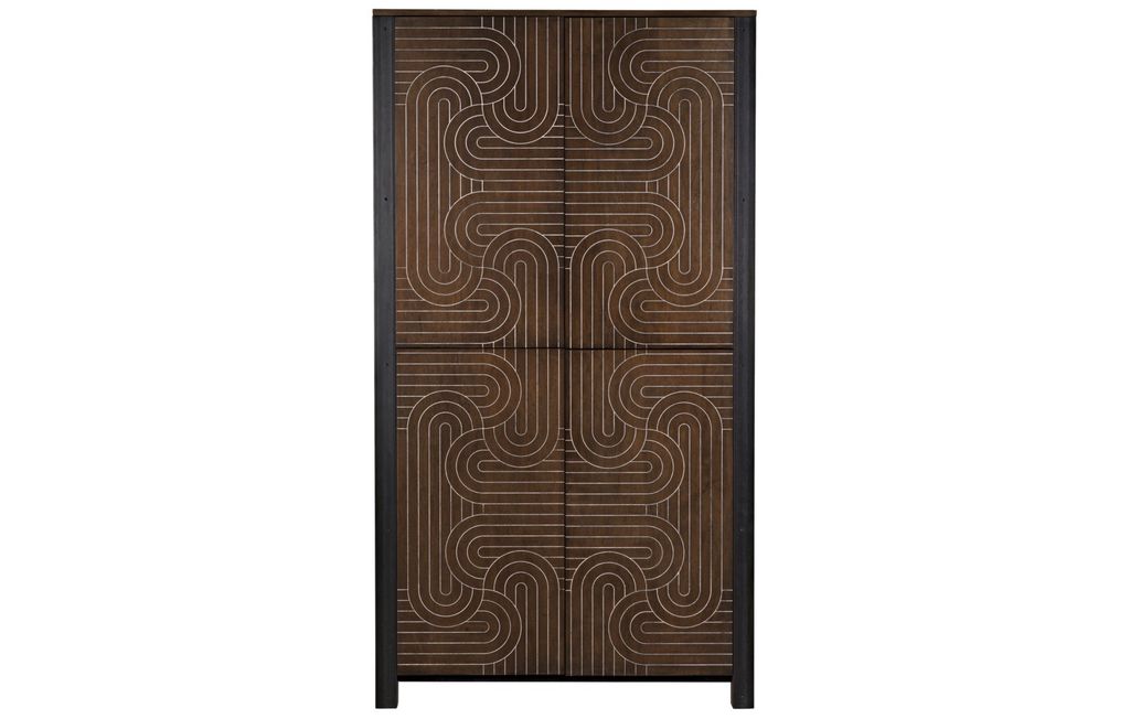Preview image for Labyrinth Armoire, Walnut/Steel Trim