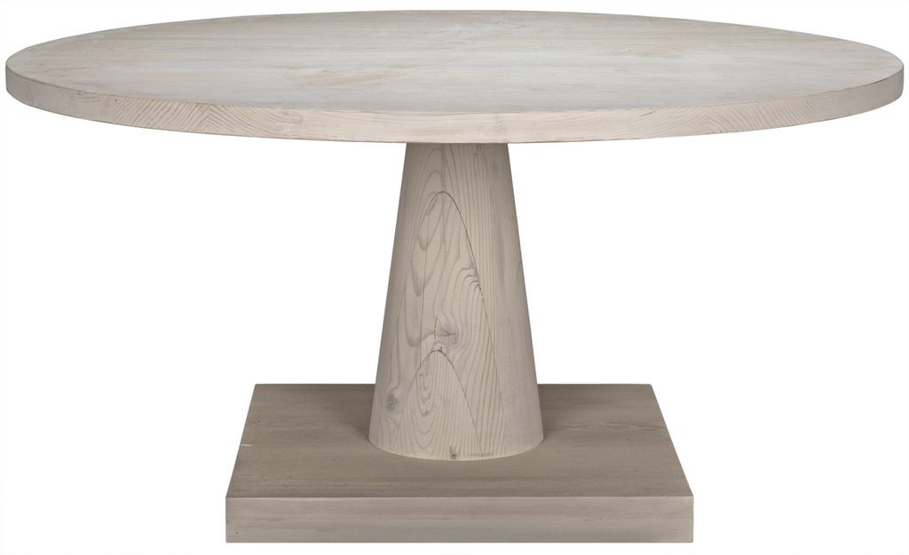 Preview image for White Wash Reclaimed Lumber Round Pedestal Dining Table 60 inch