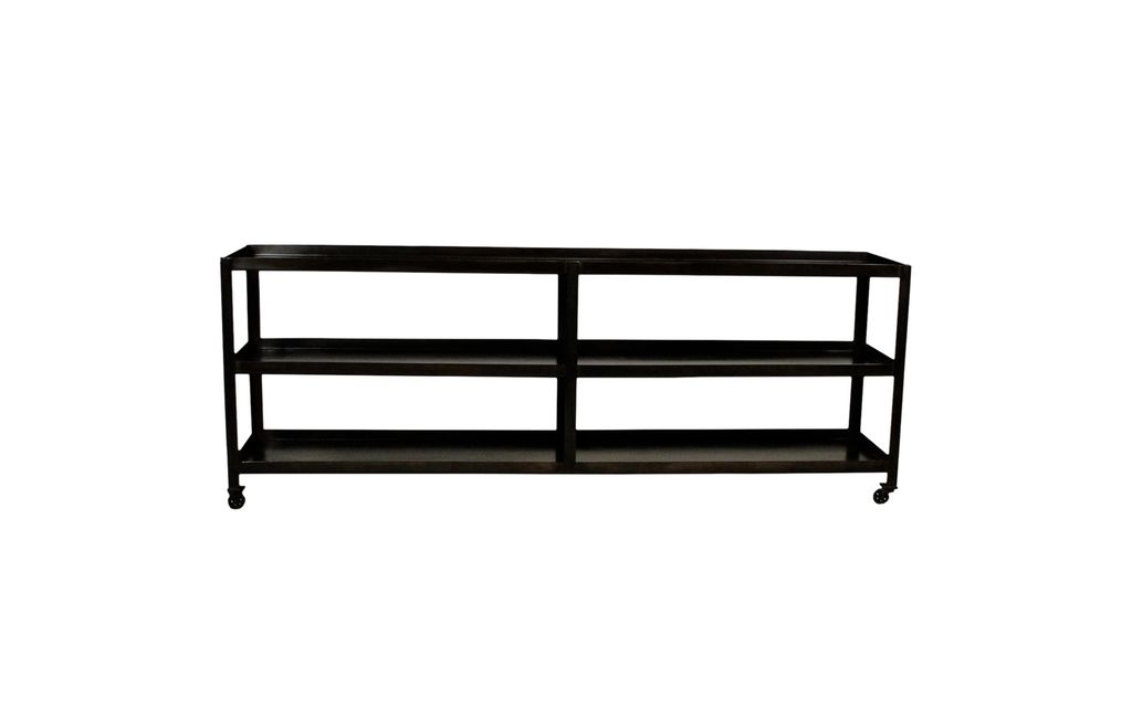 Richard Console W/ Shelves And Casters
