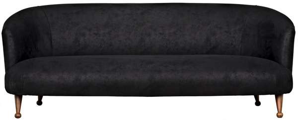 Unpleated Berta Sofa, Walnut Legs