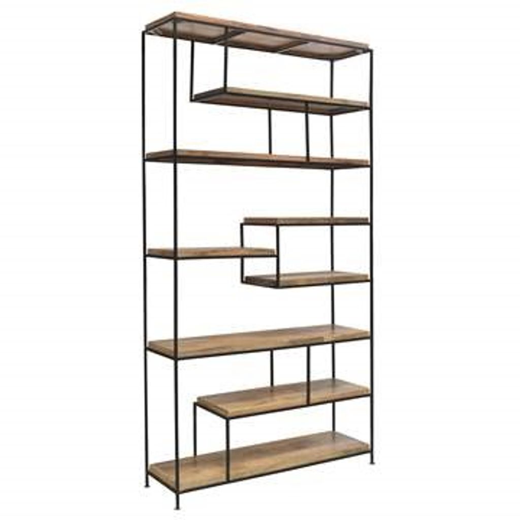 Bengal Manor Iron And Wood Offset Large Etagere