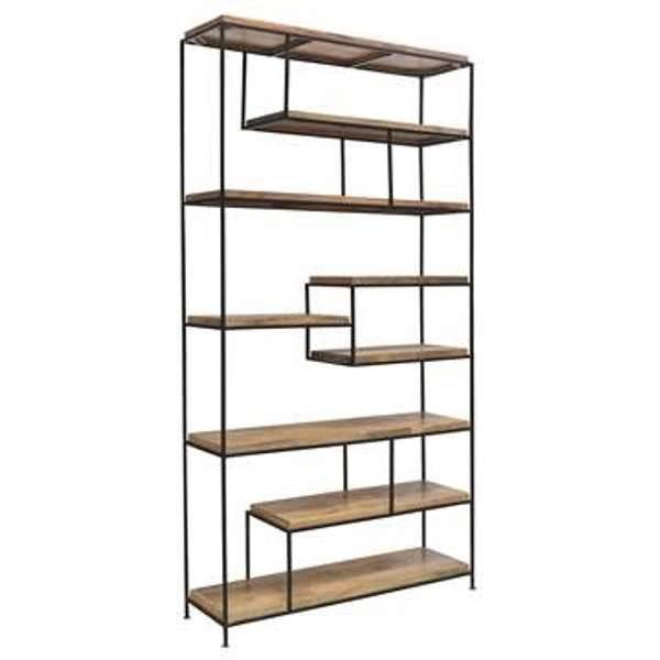 Bengal Manor Iron And Wood Offset Large Etagere