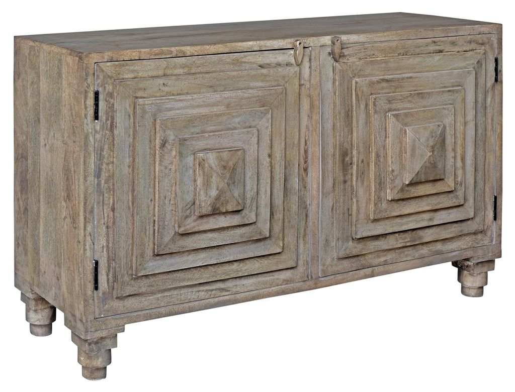 Bengal Manor Mango Wood 2 Stacked Pyramid Door Cabinet