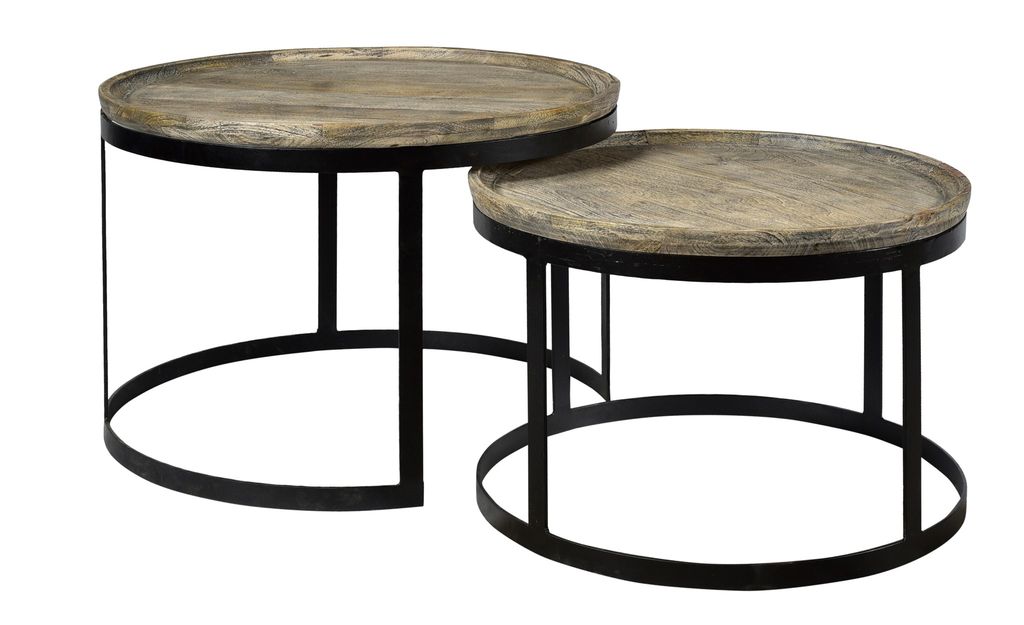 Preview image for Bengal Manor Mango Wood And Metal Round Cocktail Tables