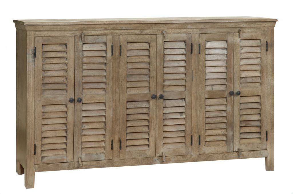 Bengal Manor Mango Wood Grey 6 Door Sideboard