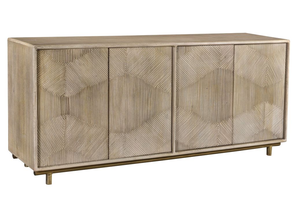 Preview image for Bengal Manor White Wash Texture Door Sideboard
