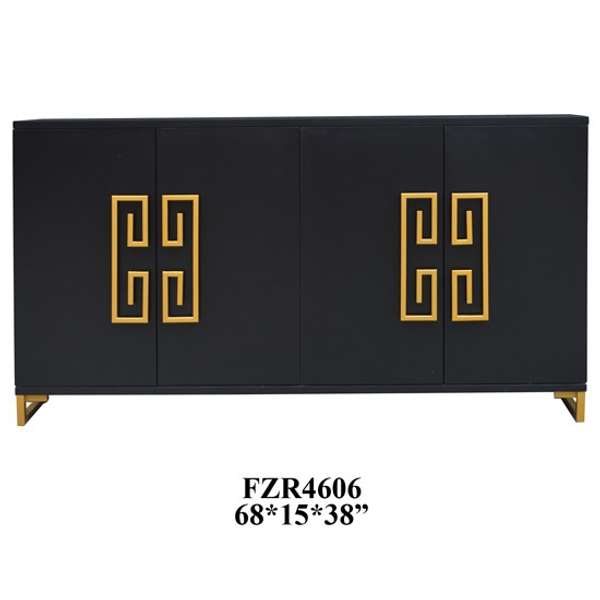 Corinthian Black And Gold Key 4 Door Sideboard