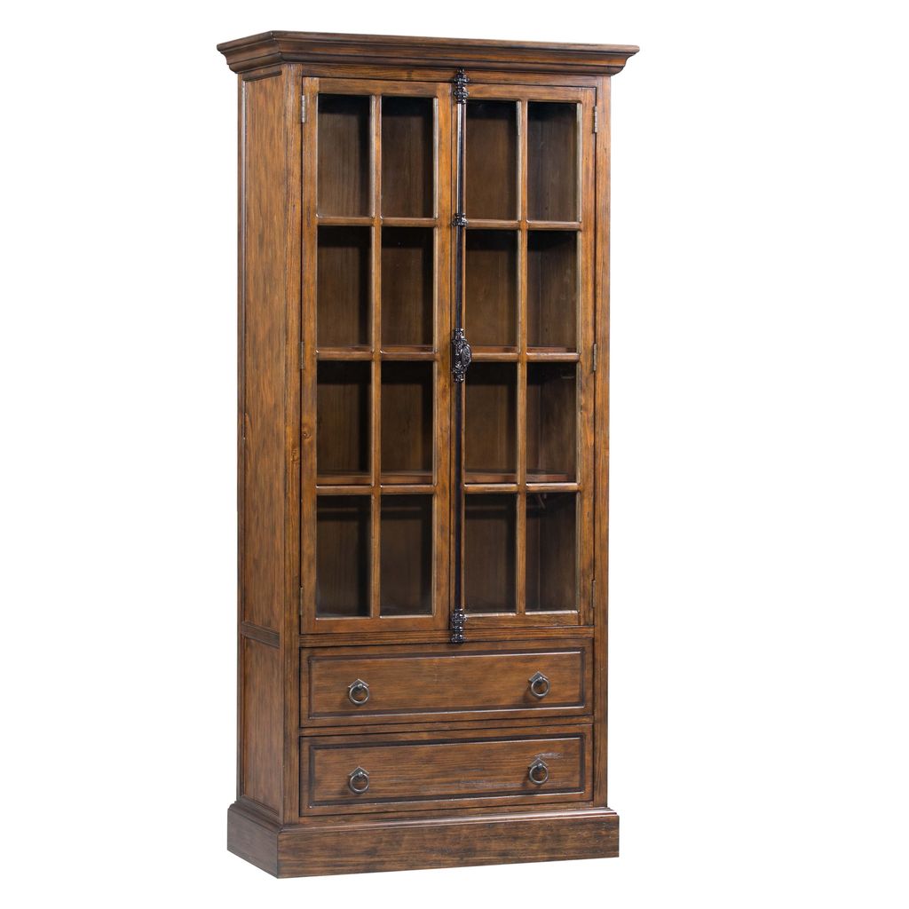 Hawthorne Estate 2 Drawer 2 Glass Door Curio Cabinet