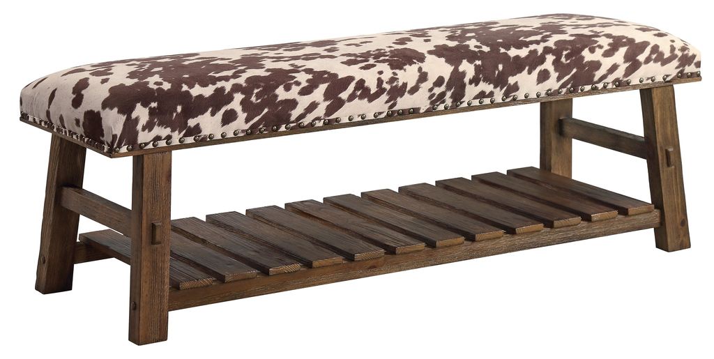 Mesquite Faux Cowhide Bench