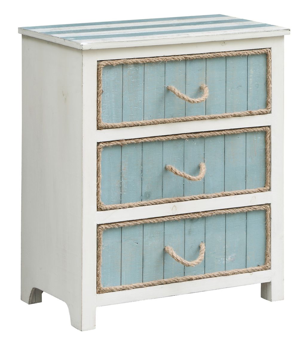 Preview image for South Shore Blueish Grey And White 3 Drawer Rope Accent Chest