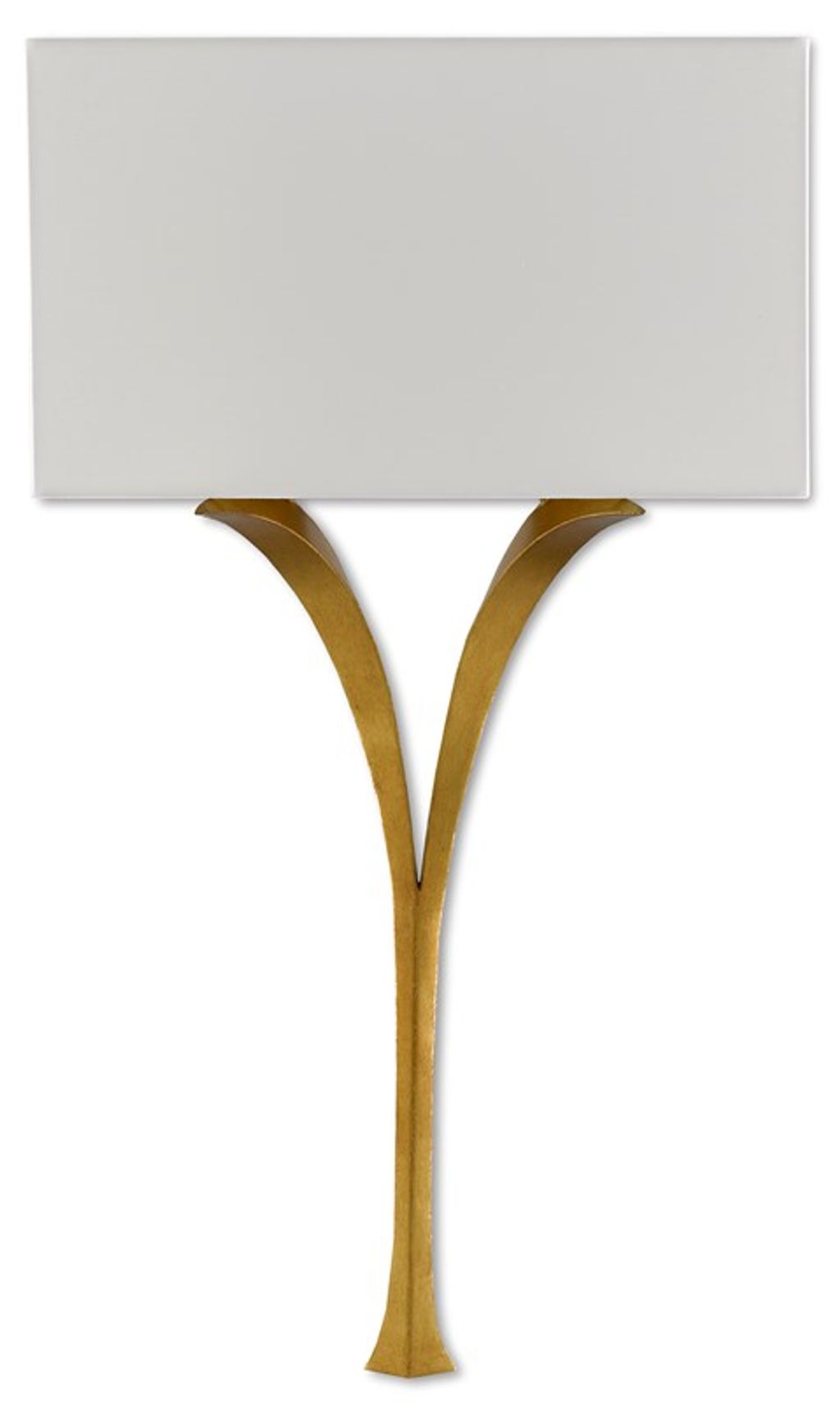 Wall Sconce, Winsome Wishbone Shape in antique gold leaf finish, 30.75"H