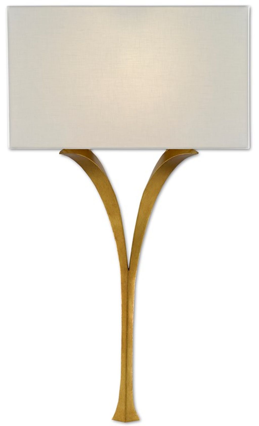 Wall Sconce, Winsome Wishbone Shape in antique gold leaf finish, 30.75"H