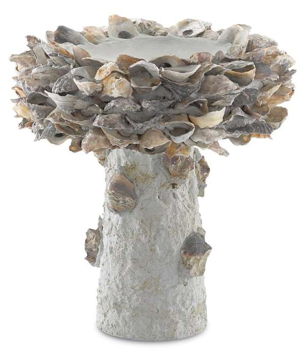 Oyster Shell Small Bird Bath